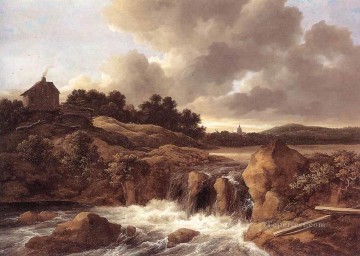  Waterfall Painting - Landscape With Waterfall Jacob Isaakszoon van Ruisdael river